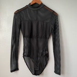 Black Fishnet Bodysuit